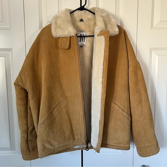 Jones New York Jackets & Blazers - Vintage Jones New York Heavy Suede Leather Coat